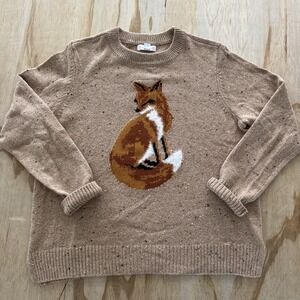 Charter Club Cotton  Blend Fox Sweater Size PL